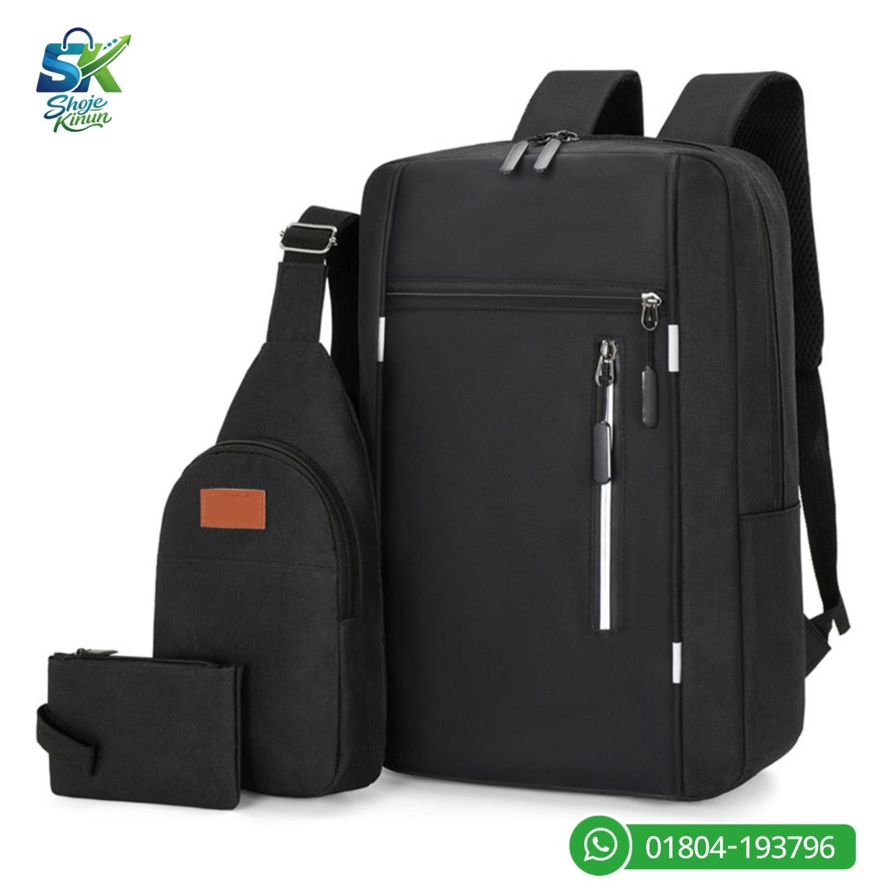 Black colour 3 Pcs Bag Combo